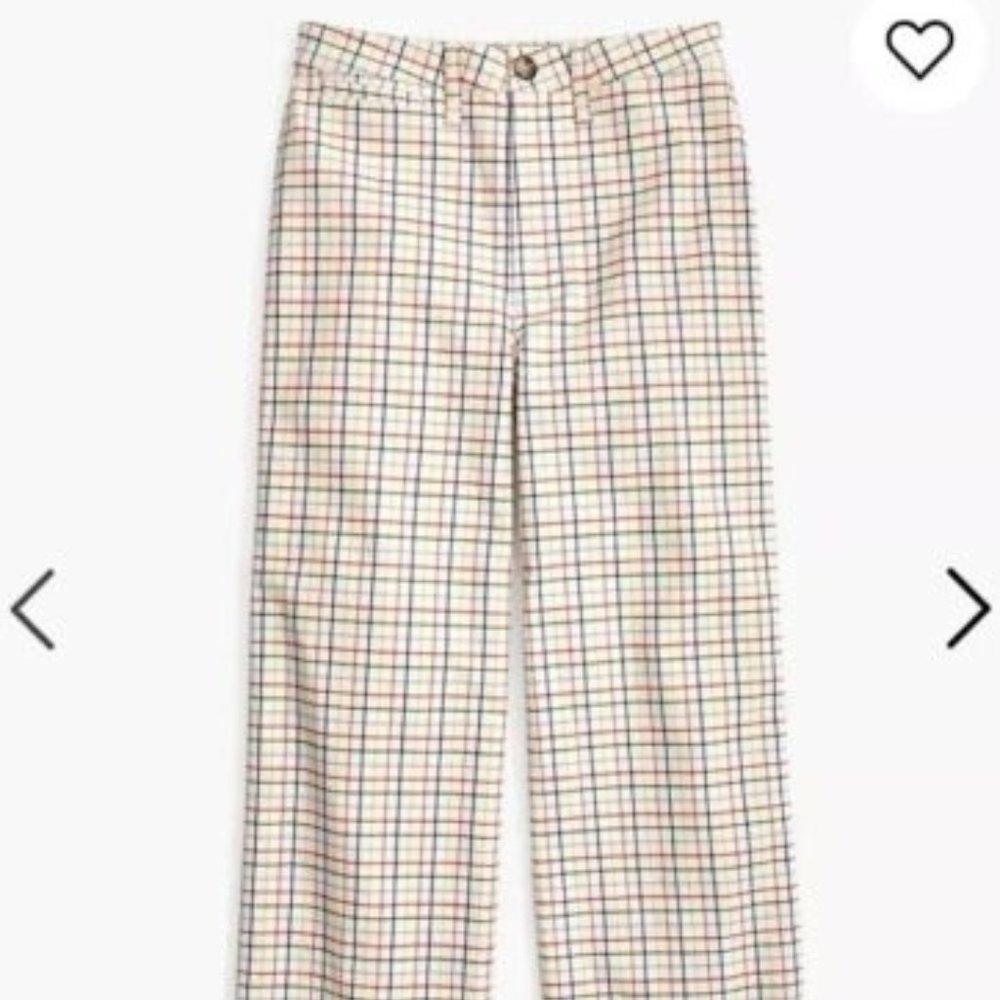 Madewell Tall Emmett Wide-Leg Crop Pants in Rainbow Windowpane